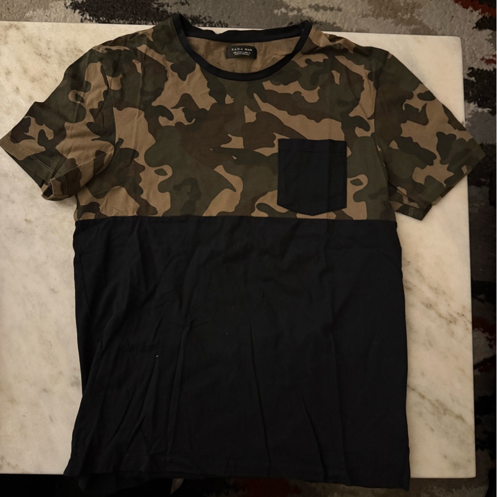 Camouflage and Black Men's Shirt